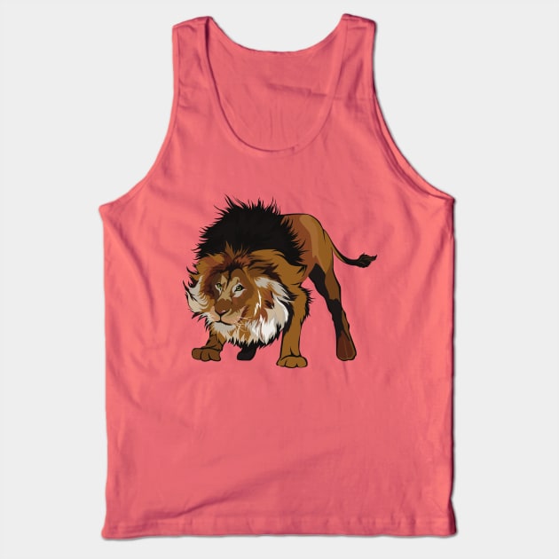 Curious Lion Design Tank Top by TF Brands